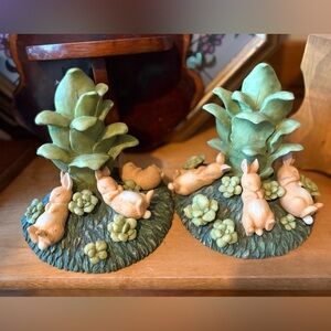 Beatrice Potter Sleeping Bunnies Bookends vintage
